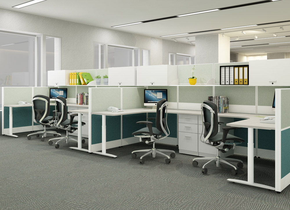 Estación con gabinete superior